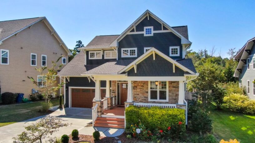 Beautiful modern home in a Charlotte, North Carolina neighborhood, representing the dream for local homebuyers.